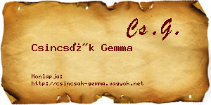 Csincsák Gemma névjegykártya